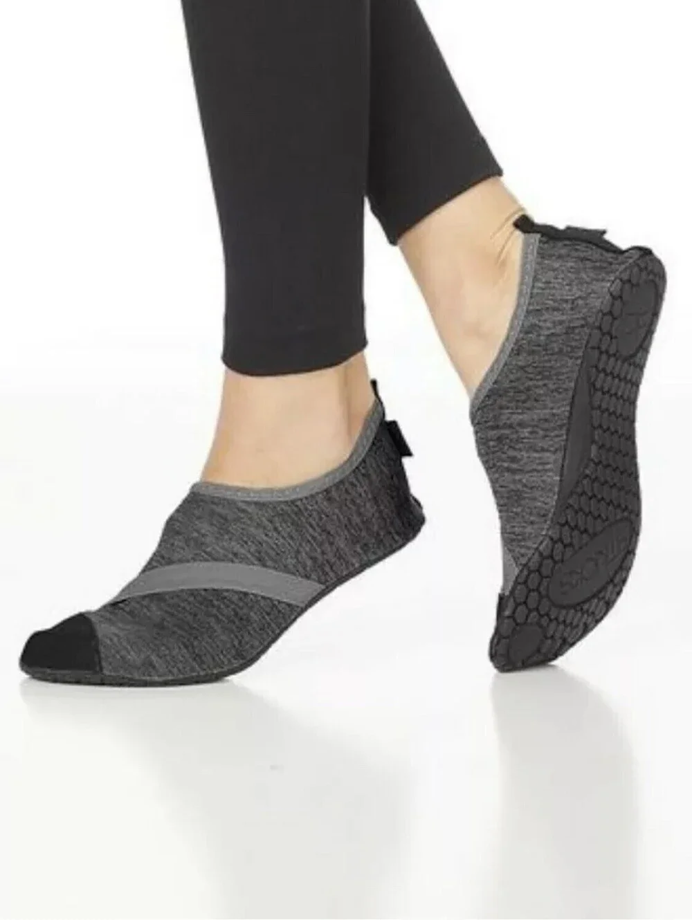 FitKicksYoga Socks Shoes Active Lifestyle Footwear S 5.5- 6.5 Gray